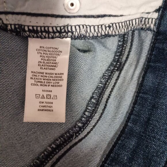 LOFT High Rise Skinny Jeans Size 12 Modern Fit 3 Button Hem Dark Wash - Picture 3 of 9